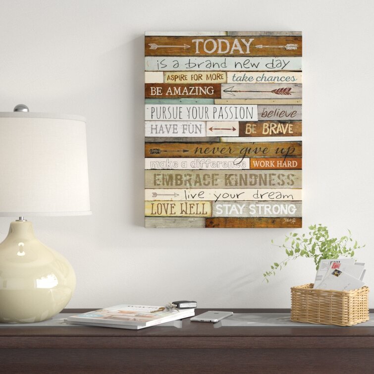 Today - Wrapped Canvas Textual Art