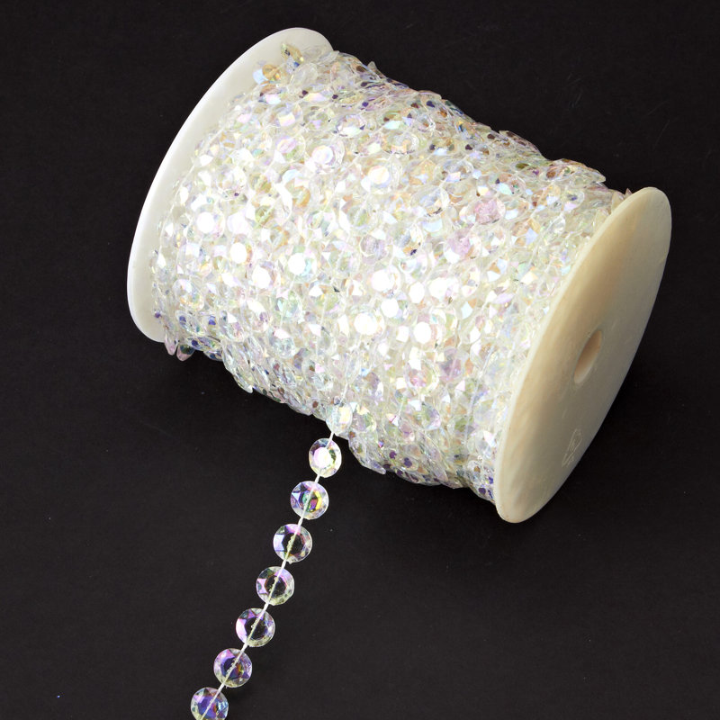 Crystal Iridescent Diamond Cut Beads in a Roll