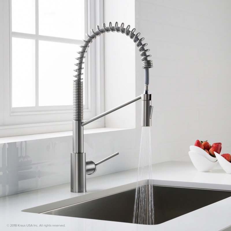Kraus Oletto Pull Down Single Handle Kitchen Faucet With Quickdock Reviews Wayfair