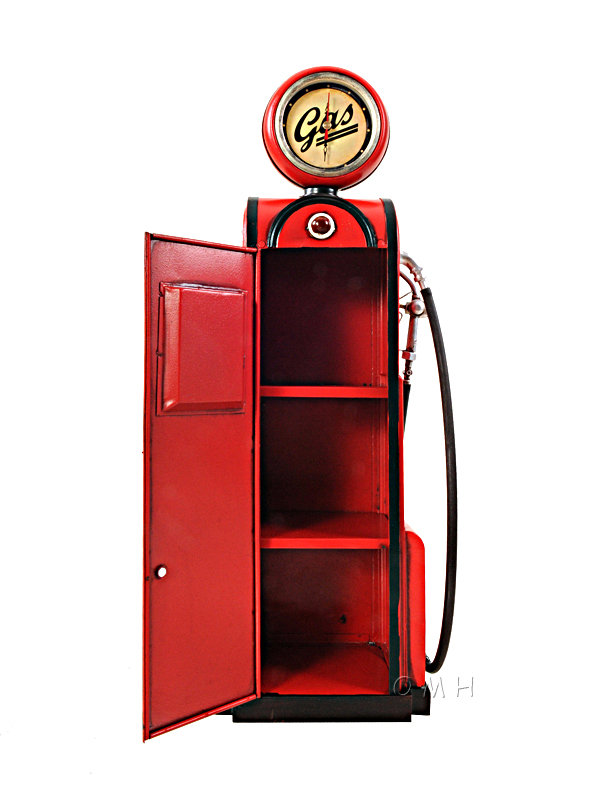 Old Modern Handicrafts Decorative Gas Pump With Clock 1 4