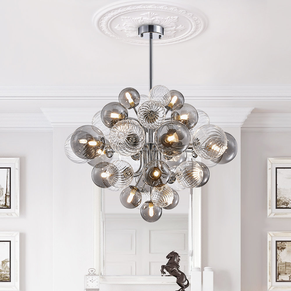 Wrought Studio Avaeya 18 Light Dimmable Sphere Chandelier & Reviews