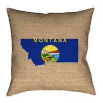 ArtVerse Katelyn Smith 26 x 26 Spun Polyester Montana Outline Pillow 