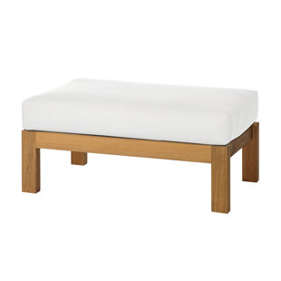 Go to store & view more images Maro Outdoor Teak Ottoman with Sunbrella Cushion by OASIQ