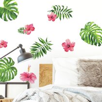 Tropical Leaves And Flowers Wall Art Home Room Sticker Vinyl z233 