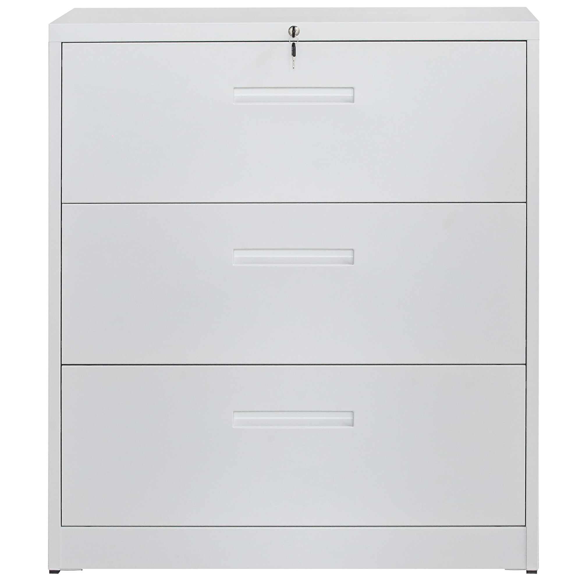 Inbox Zero Lateral File Cabinet Lockable Metal Heavy Duty 3 Drawer Lateral File Cabinet White Wayfair Ca