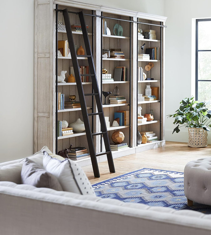 Sawyers 3 Bookcases and 1 Ladder Color: White Weathered Oak