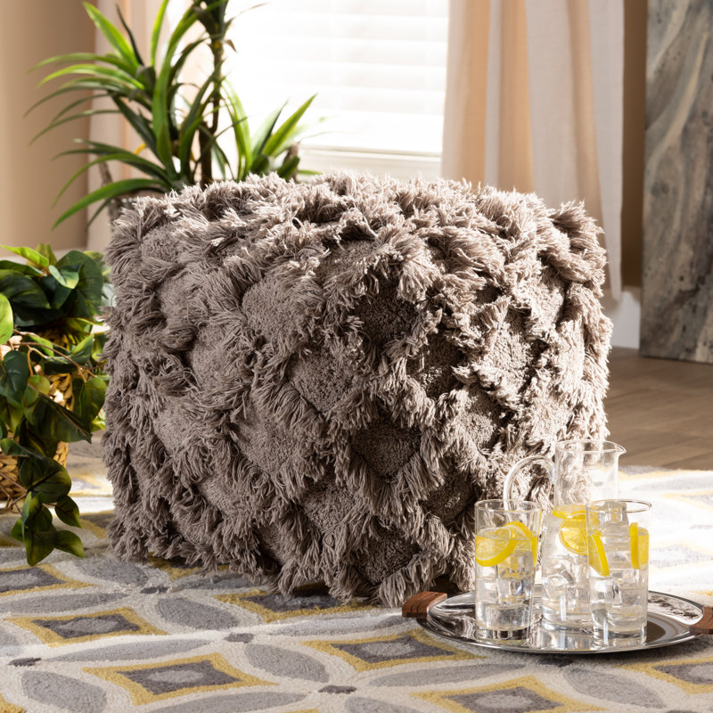 Bungalow Rose Bridlington Moroccan Inspired Fringe Pouf Reviews Bungalow Rose Bridlington Moroccan