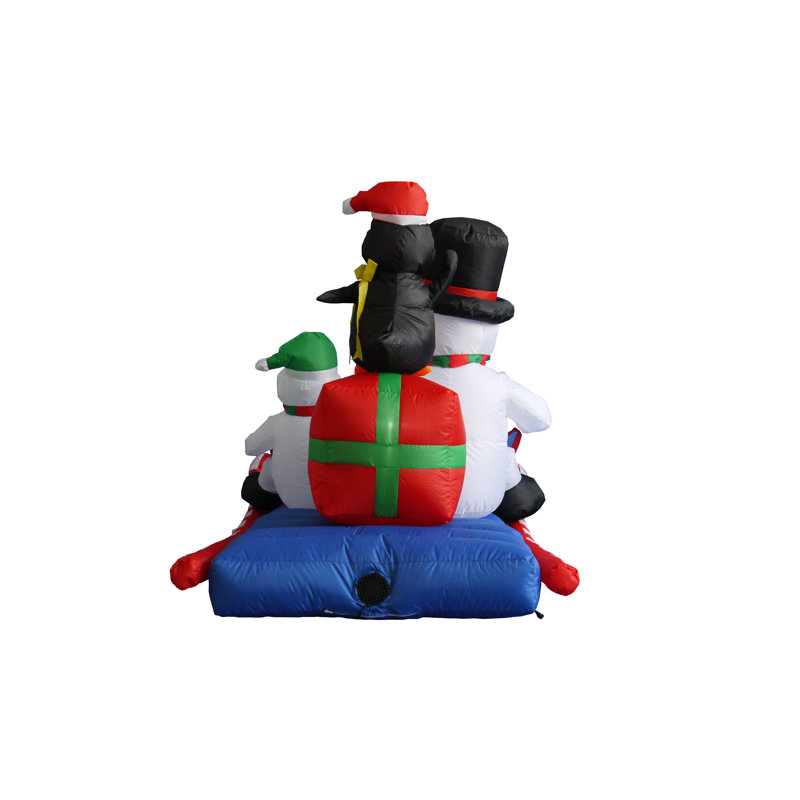 The Holiday Aisle 6 Ft Long Snowmen Family On Sleigh Decoration