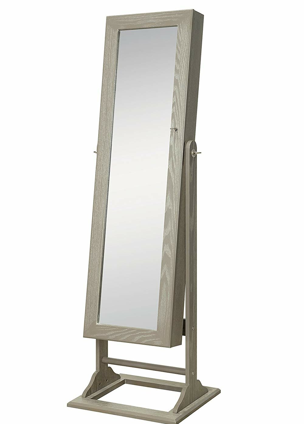 155cm Free Standing Lockable Full Length Vanity Mirror Jewellery Cabinet Armoire Jewellery Boxes