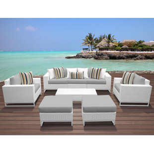 Go to store & view more images Miami 8 Piece Sofa Seating Group with Cushions by TK Classics