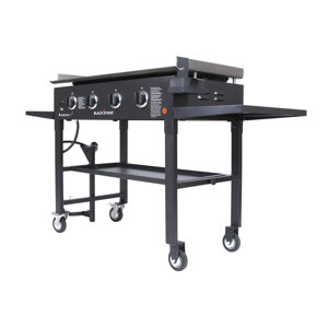 Cooking Station 4-Burner Propane Gas Grill with Side Shelves