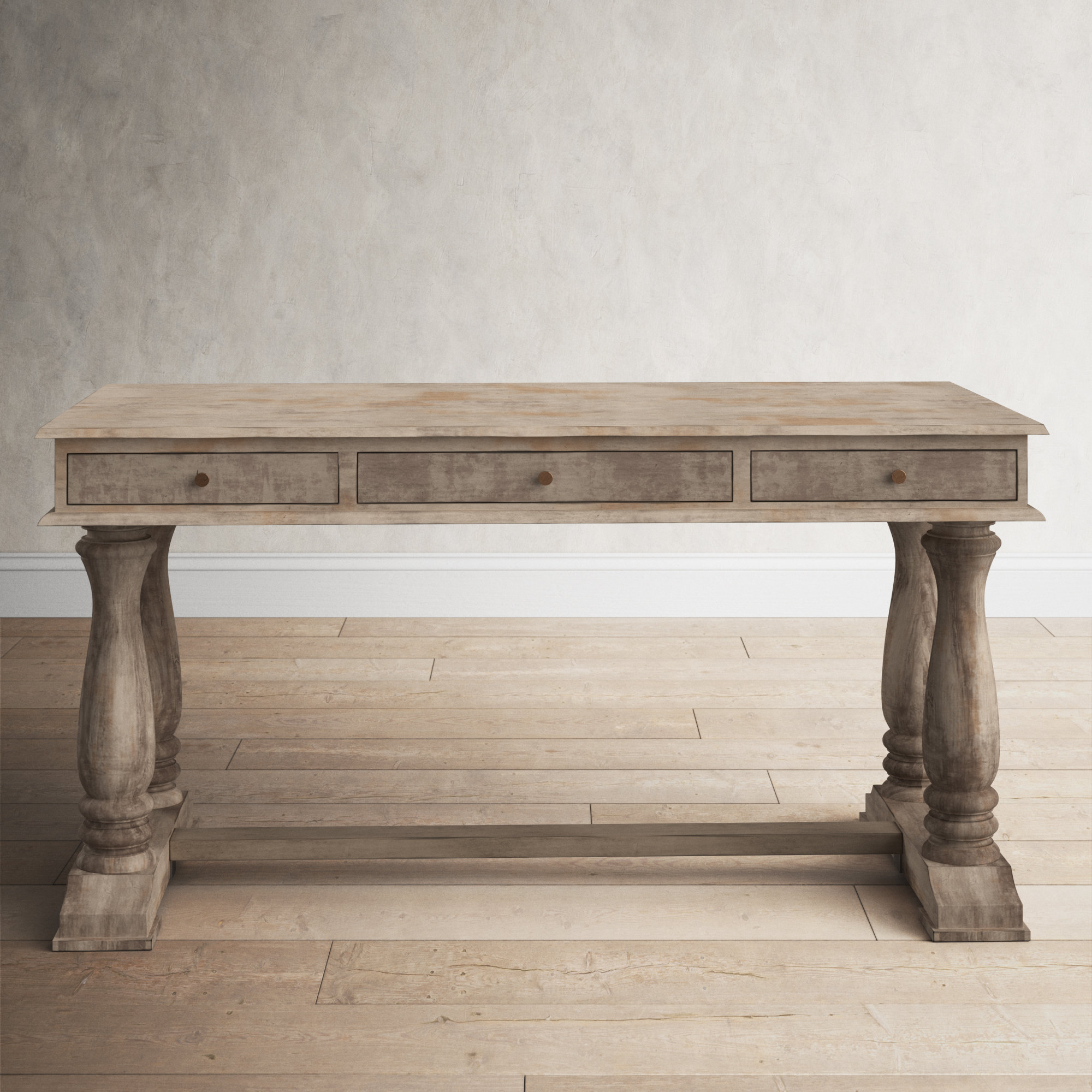 reclaimed wood desk restoration hardware