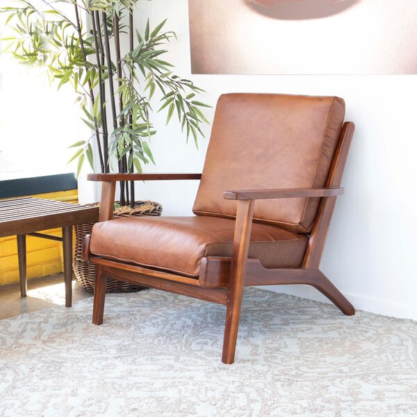 leather scandi armchair