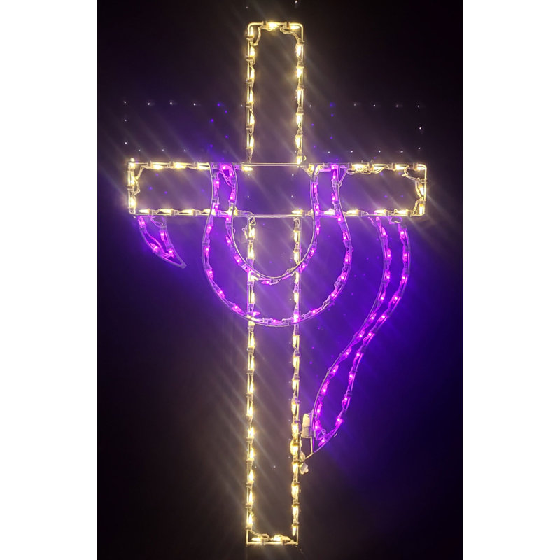 The Holiday Aisle Led Lit Cross With Drape String Light Reviews