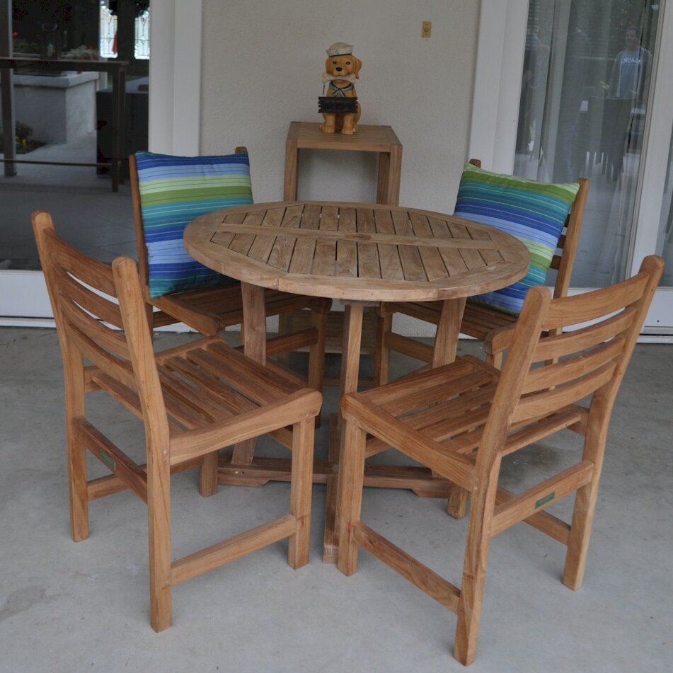 Anderson Teak Wyndham 5 Piece Teak Dining Set Wayfair