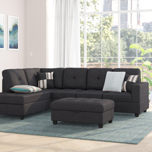 Go to store & view more images Mauzy Left Facing Sectional with Ottoman by Ebern Designs