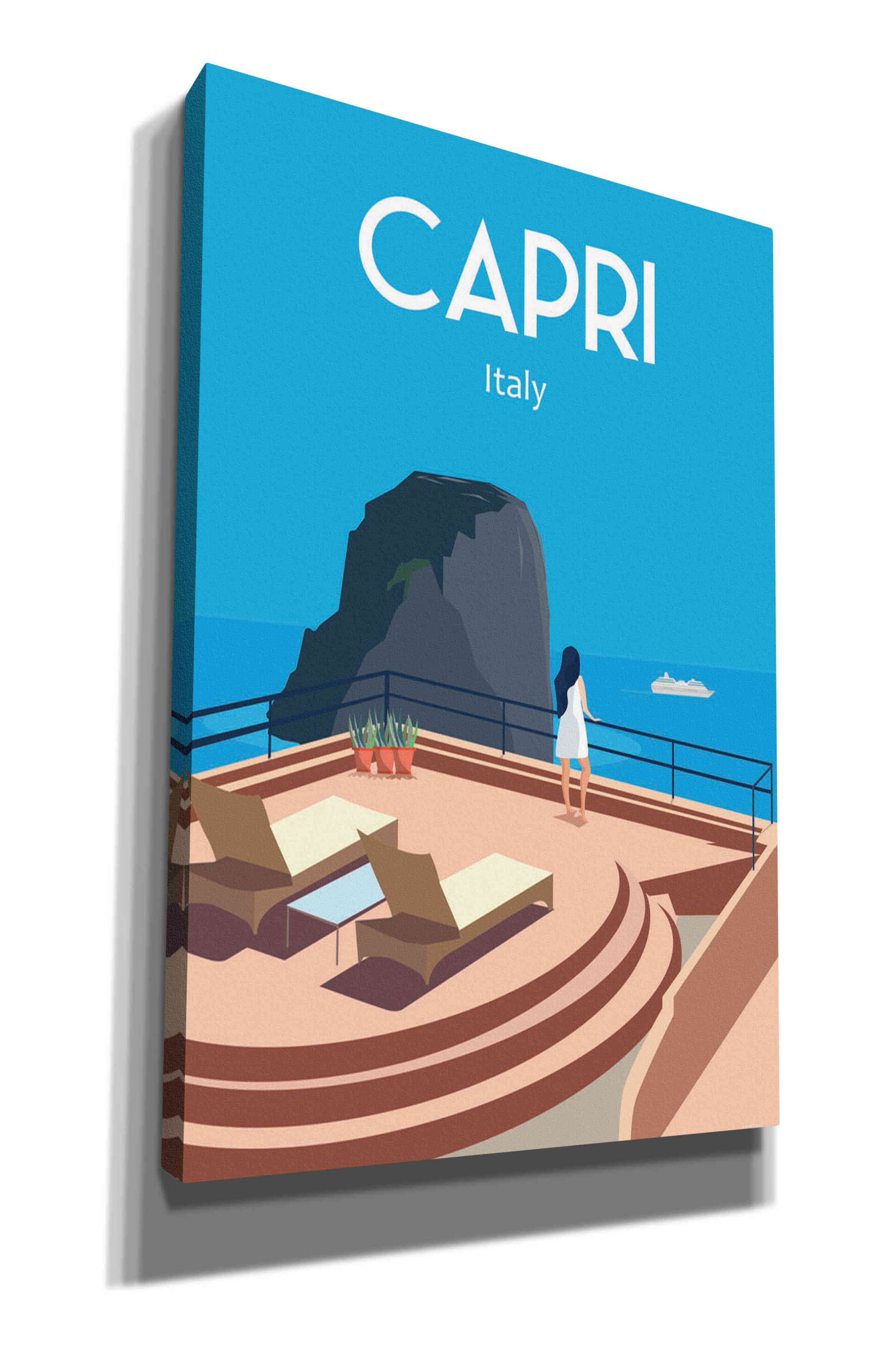 Ebern Designs Capri Italy by Wrapped Canvas Graphic Art Wayfair