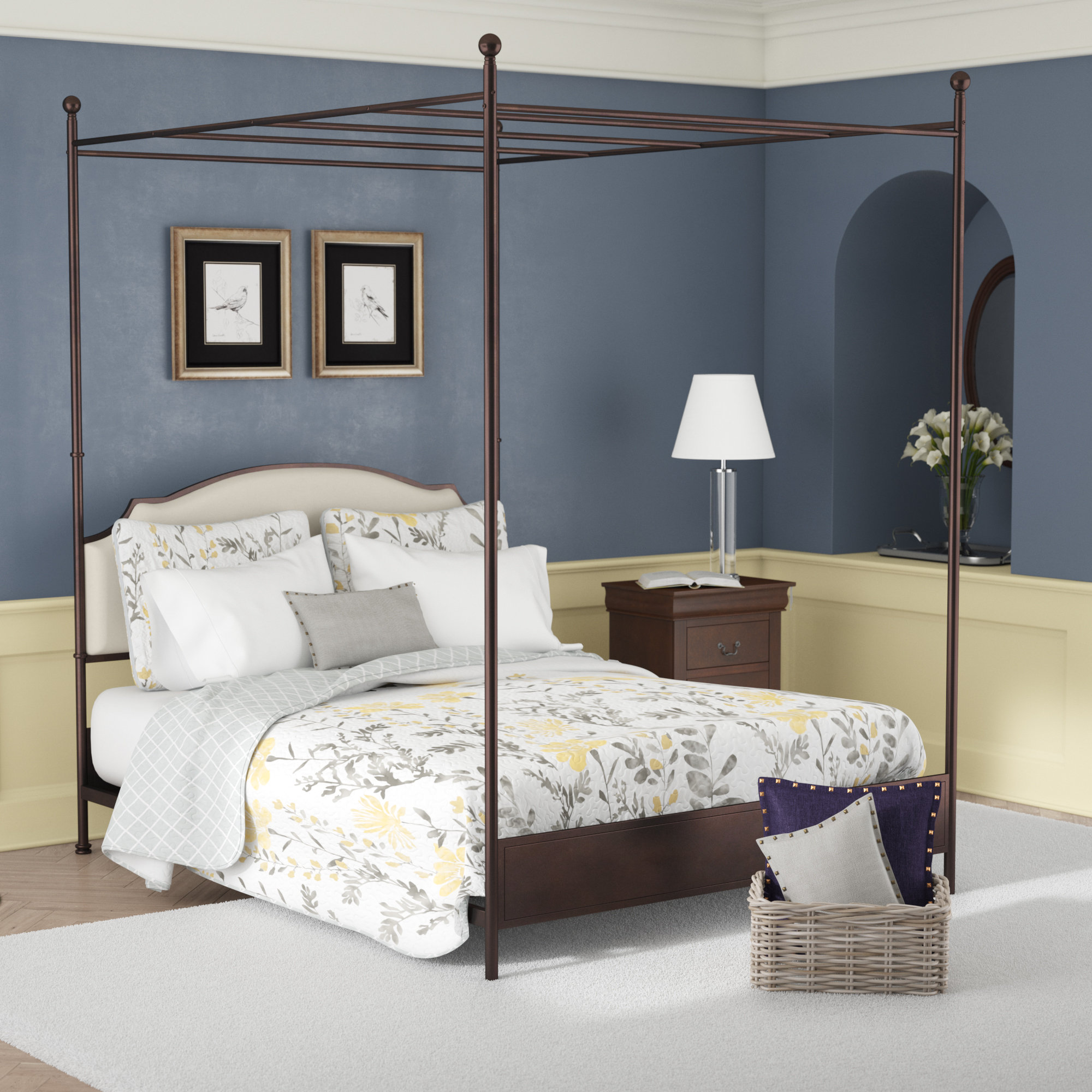 Three Posts Rockledge Upholstered Canopy Bed Reviews Wayfair