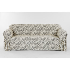 Toile Print Box Cushion Sofa Slipcover..