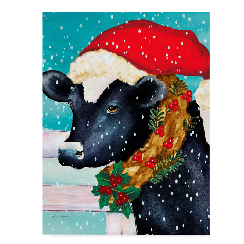 The Holiday Aisle Cow With Santa Hat Acrylic Painting Print On Wrapped Canvas Wayfair Lessons to develop your painting skills. wayfair