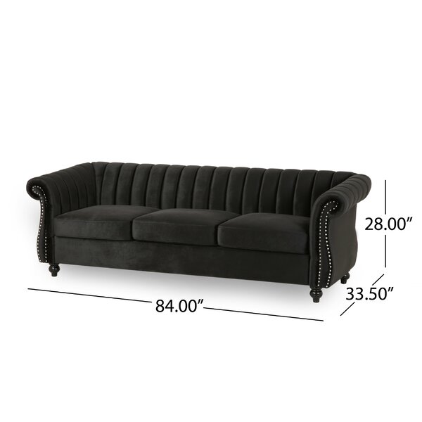 Fleury 84'' Velvet Rolled Arm Sofa