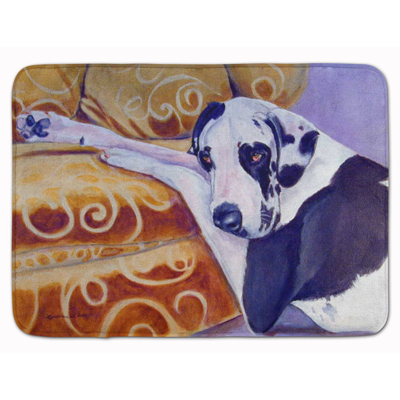 East Urban Home Harlequin Natural Great Dane Rectangle Microfiber Non Slip Bath Rug Wayfair