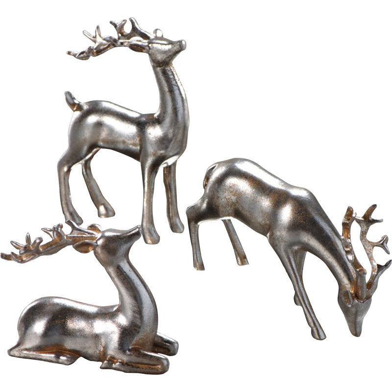Reindeer Christmas Figurine Holiday Decor Set Reviews Birch Lane