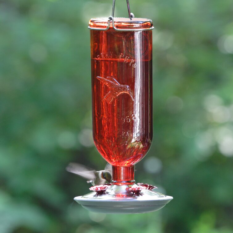 glass jar  Hanging Hummingbird Feeder ~ 1 per auction 