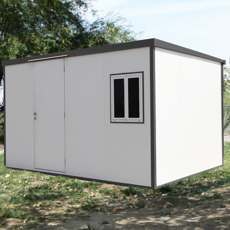 Duramax Flat Top Insulated 13 5 Ft W X 10 5 Ft D Metal Lean To Storage Shed Wayfair