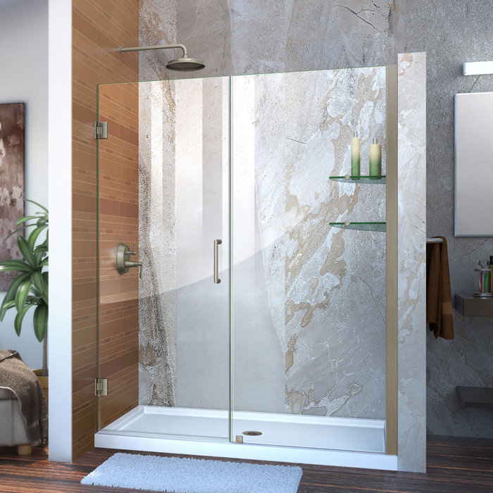 DreamLine Unidoor 57" W x 72" H Hinged Frameless Shower ...