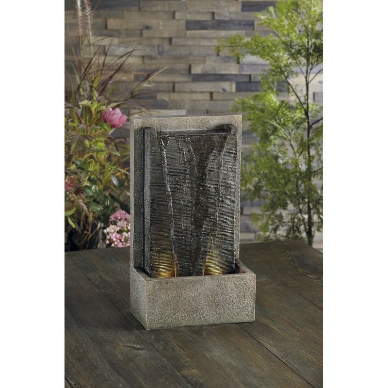 Darice Resin Water Wall Table Fountain With Led Light Wayfair