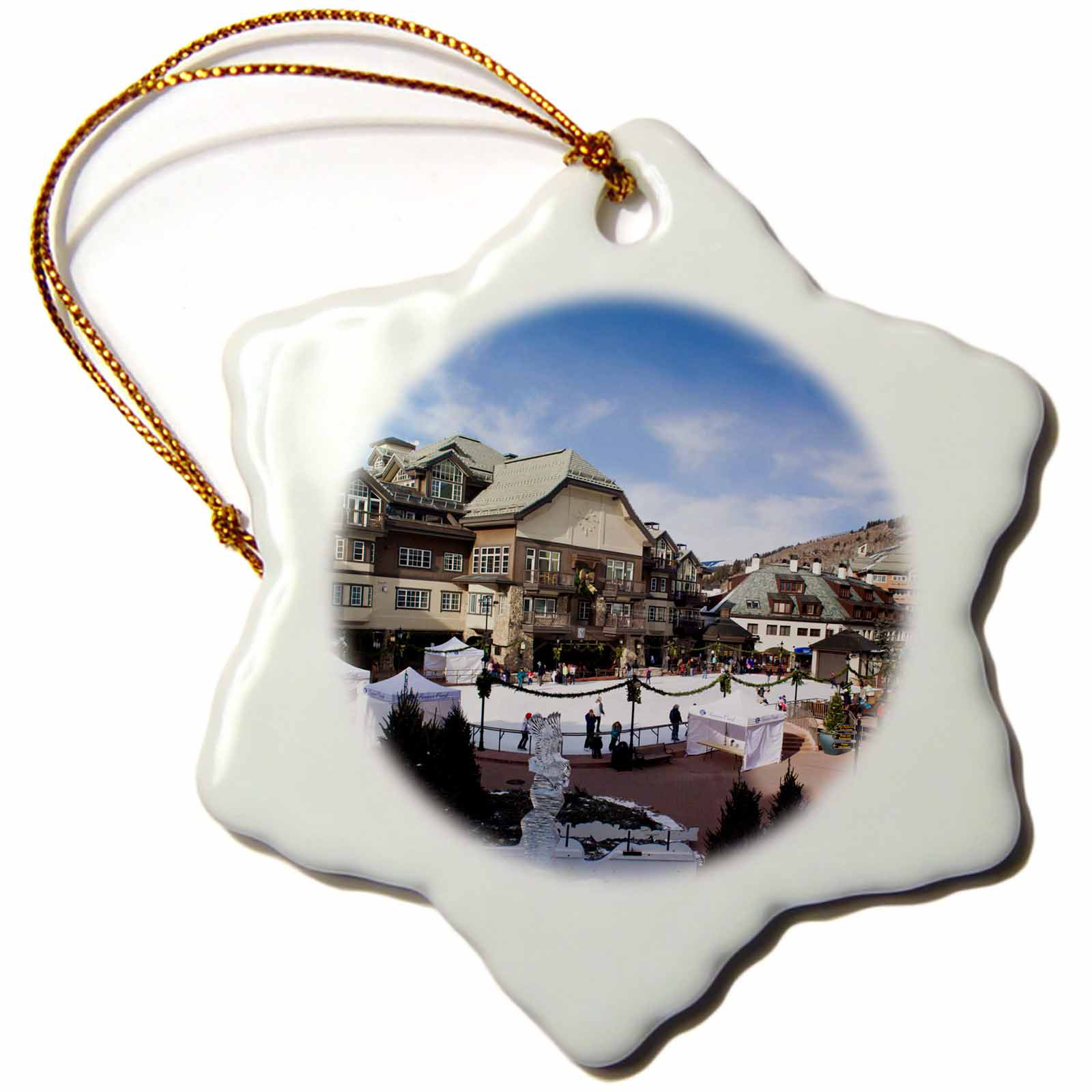 The Holiday Aisle Usa Colorado Beaver Creek Ski Resort Ice Rink Snowflake Holiday Shaped Ornament Wayfair
