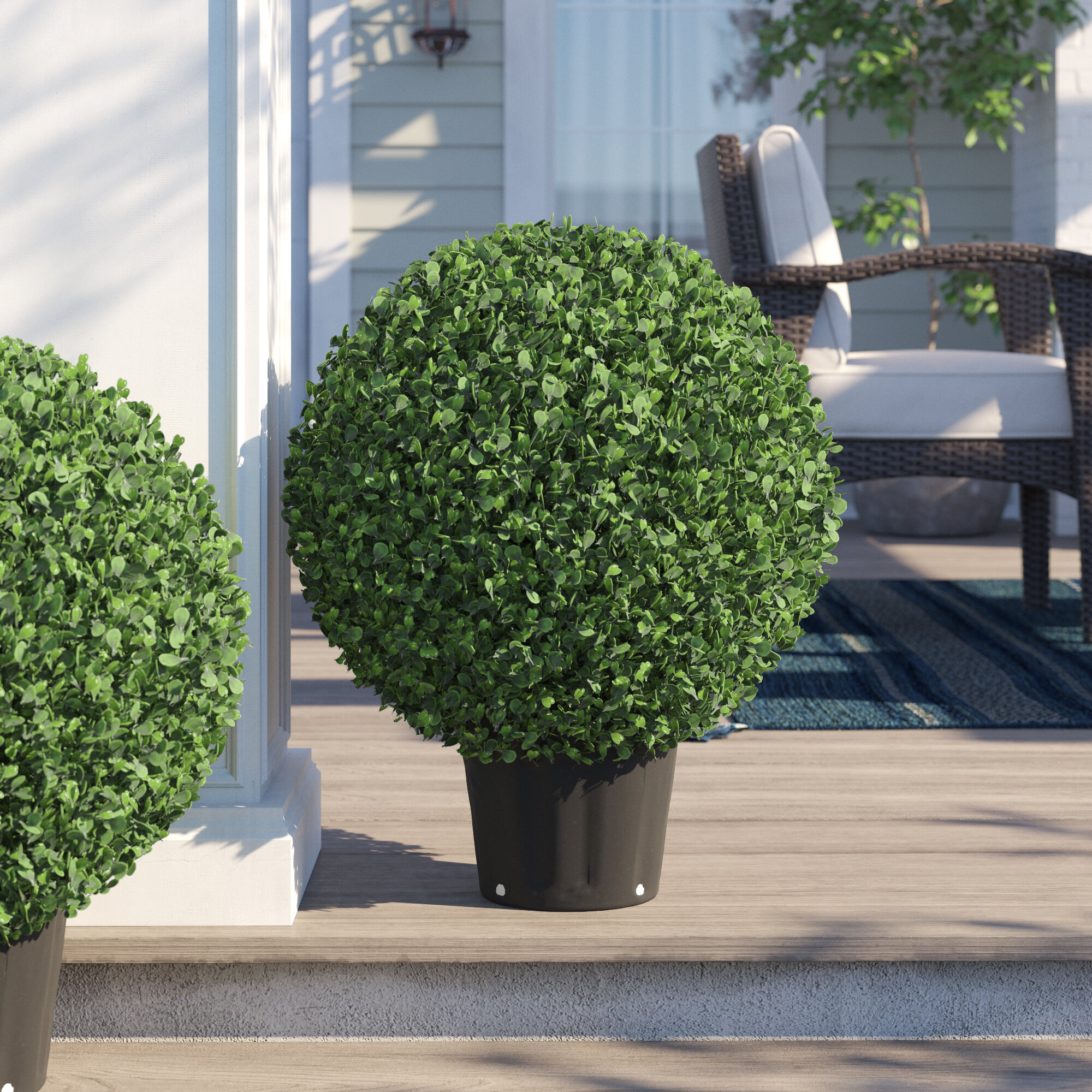 Artificial Fake Ball Plants Tree In Pot Garden Home Indoor Outdoor Decor 