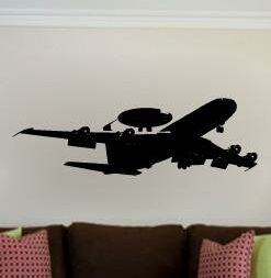 Zoomie Kids Curran Boeing E 3 Sentry Awacs Us Air Force Airplane Silhouette Vinyl Wall Decal Wayfair