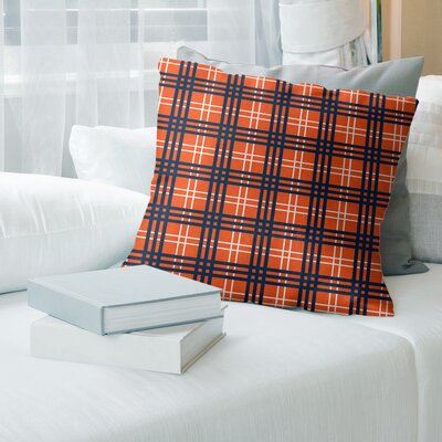 Square Pillow Cover & Insert East Urban Home Color: Orange/White/Blue, Size: 18