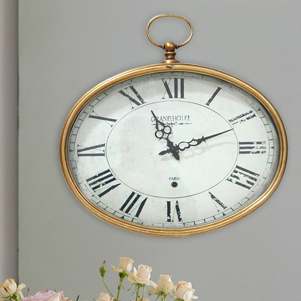 Stratton Home Decor Oval Wall Clock & Reviews Wayfair