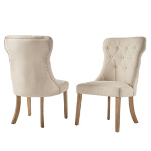 Tamarack Linen Tufted Upholstery Dining Chair (Set Of 2) by Three Posts Today Sale Only