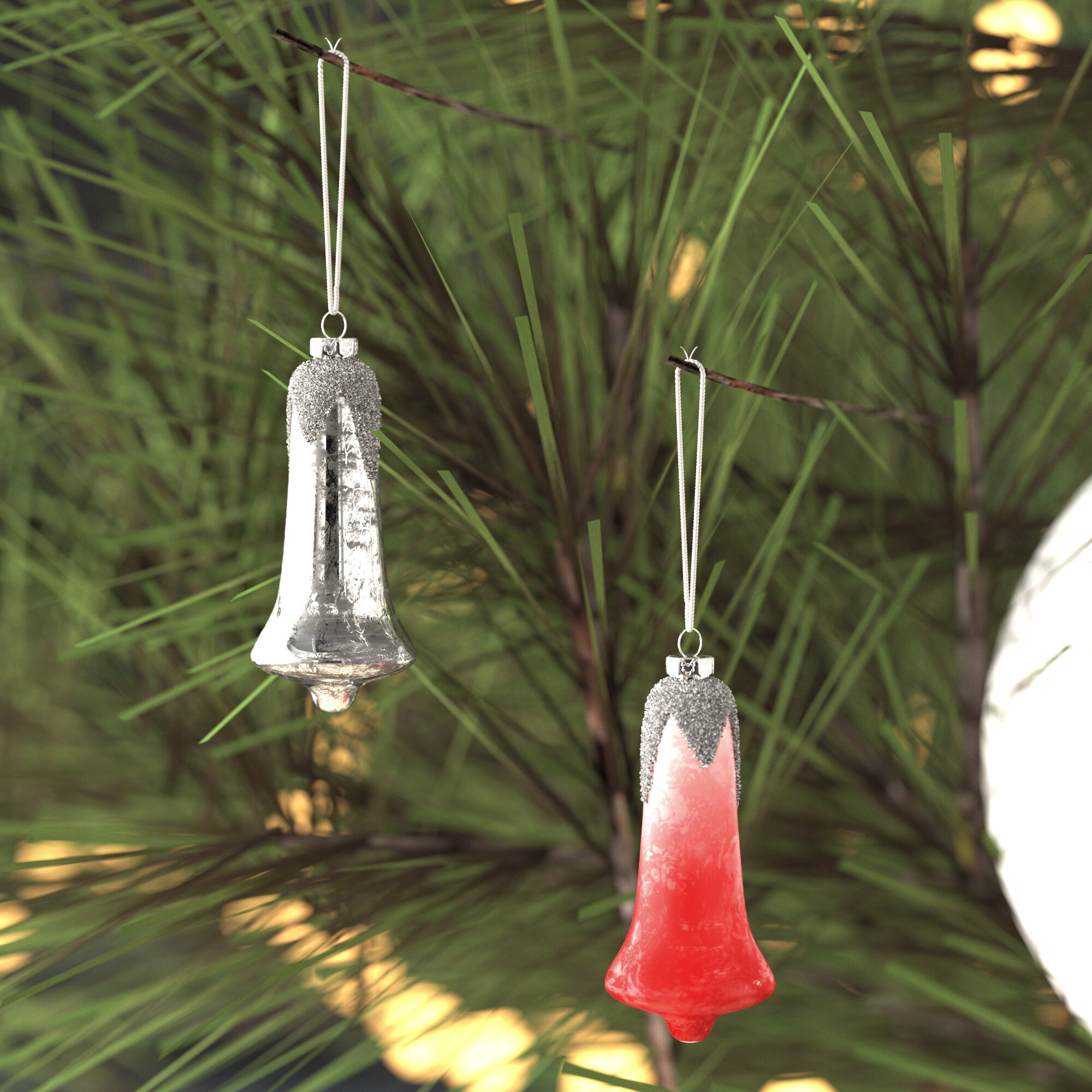 red and silver glass ornaments