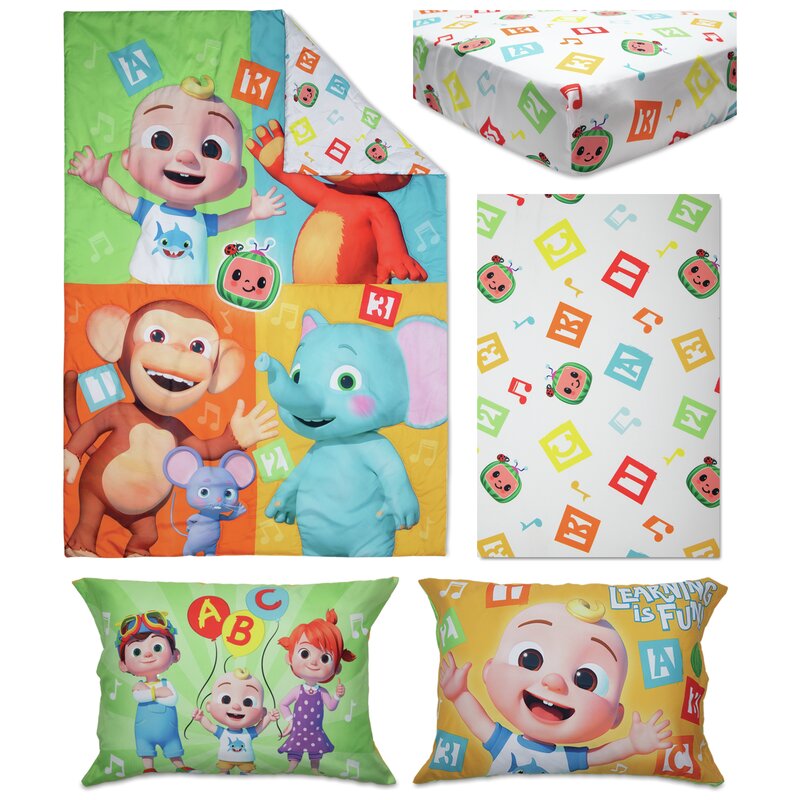 Cocomelon 4 Pieces Toddler Bedding Set & Reviews | Wayfair