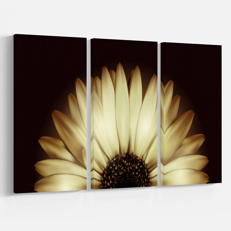 East Urban Home Sunflower In Black Background Oil Painting Print