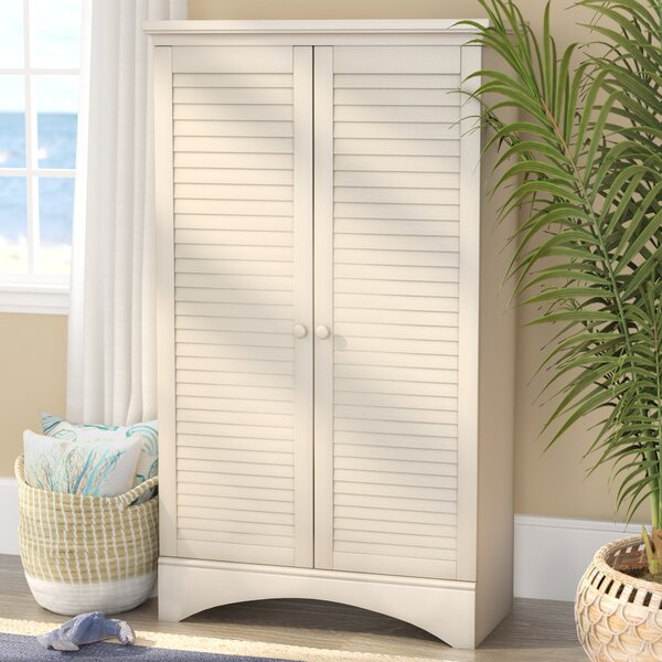 Hampton Bay 25 inch W 4-Door Tall Cabinet in White Durable Solid Wood Storage