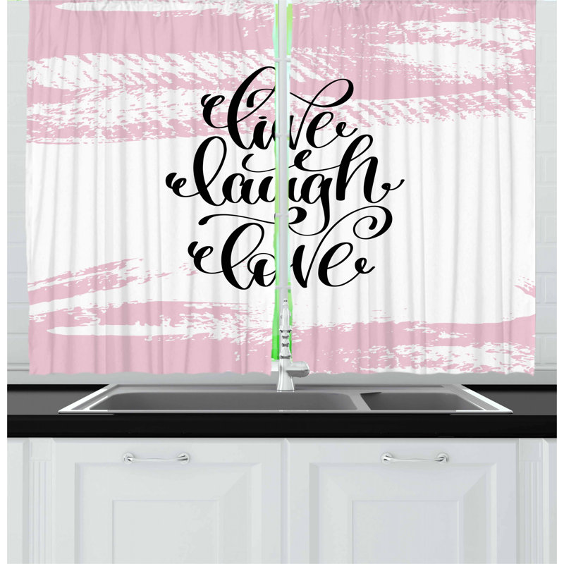 East Urban Home Live Laugh Love 2 Piece Kitchen Curtain Set Wayfair