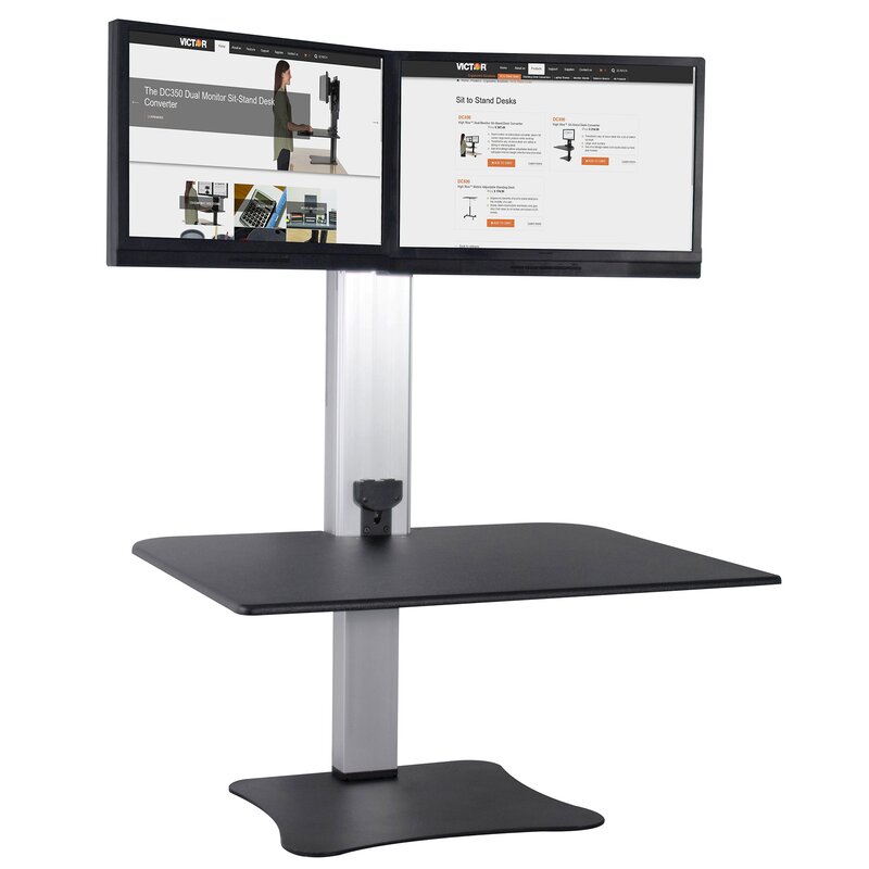 Symple Stuff Octavius Electric Dual Monitor Standing Desk Wayfair