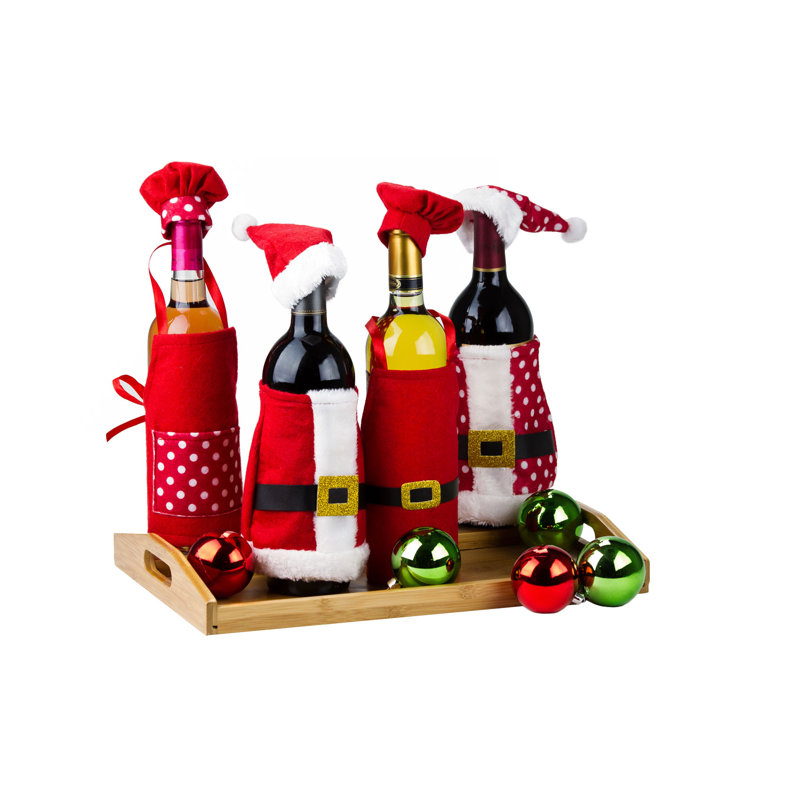 Imperial Home 4 Piece Christmas Wine Bottle Carrier Set Wayfair