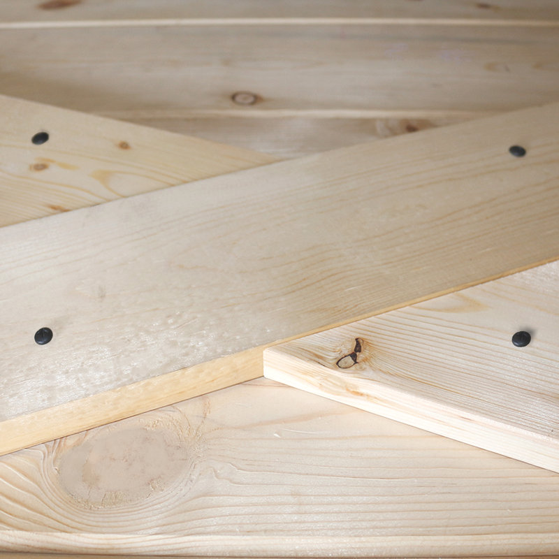 Paneled Wood Unfinished Barn Door With Installation Hardware Kit
