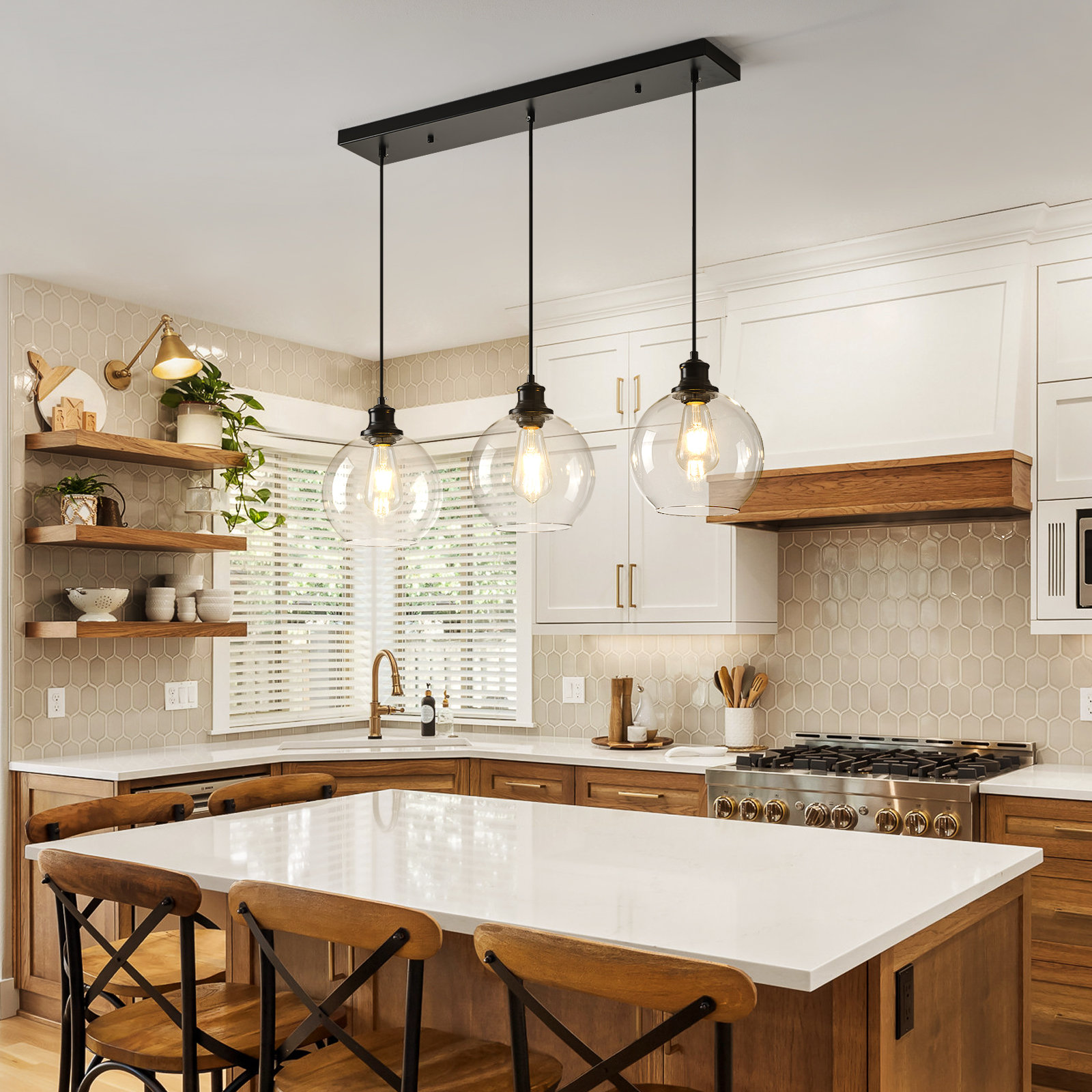 Breakwater Bay Concow 3 Light Kitchen Island Bulb Pendant Wayfair