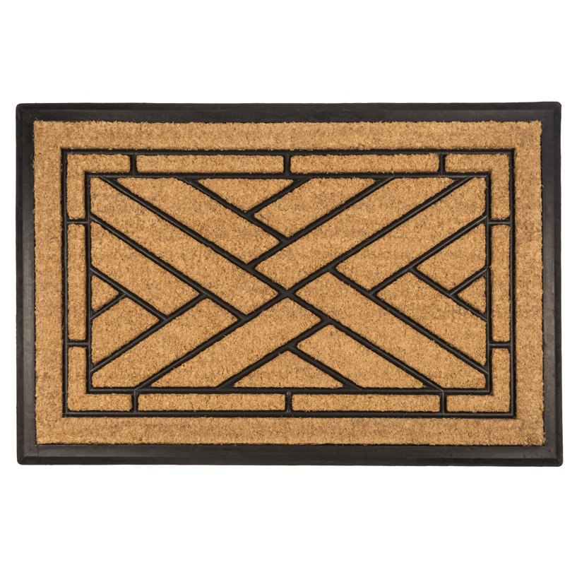 Bootscraper Diagonal Tiles Recycled Rubber And Coir Door Mat