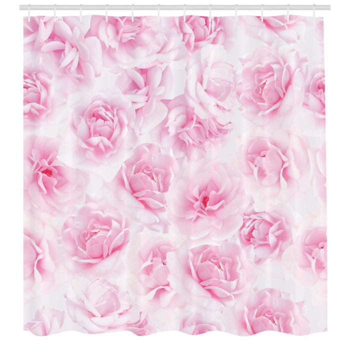 East Urban Home Rose Shower Curtain Set Hooks Wayfair