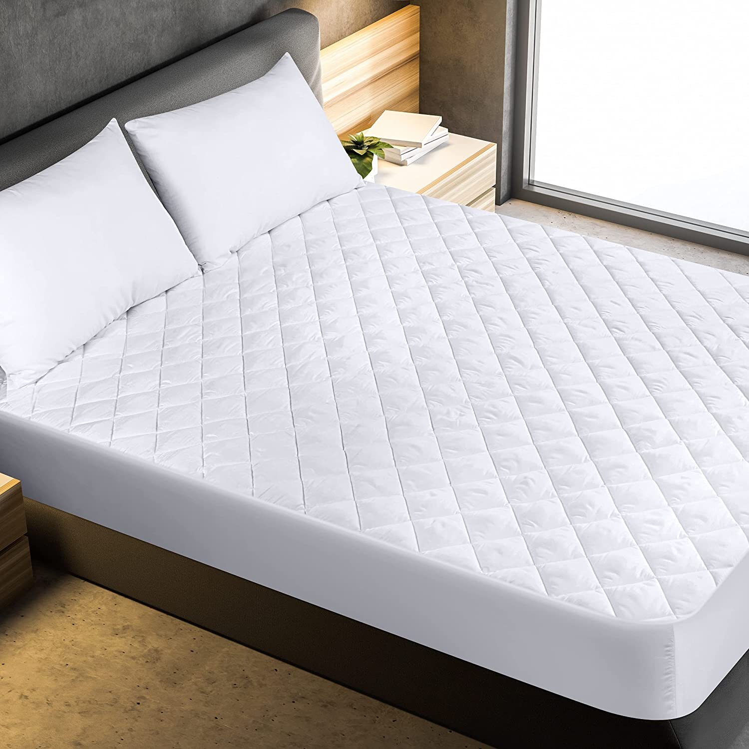 perspiration - Super-soft Preimum Bed Cover best for silent restful nights comfortable sleep Full Protects against allergens spills Breathable for cool Waterproof Mattress Pad