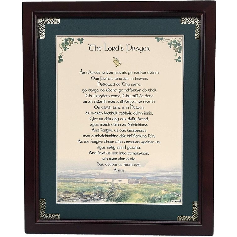 The Lord's Prayer with Angel Wings For Wall Door Home Decor 5 x 7 Wood Sign 